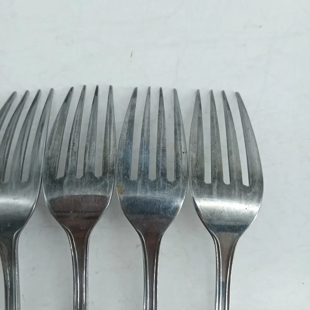 6X DF TOWLE Supreme STUART Shell Stainless Dinner Forks